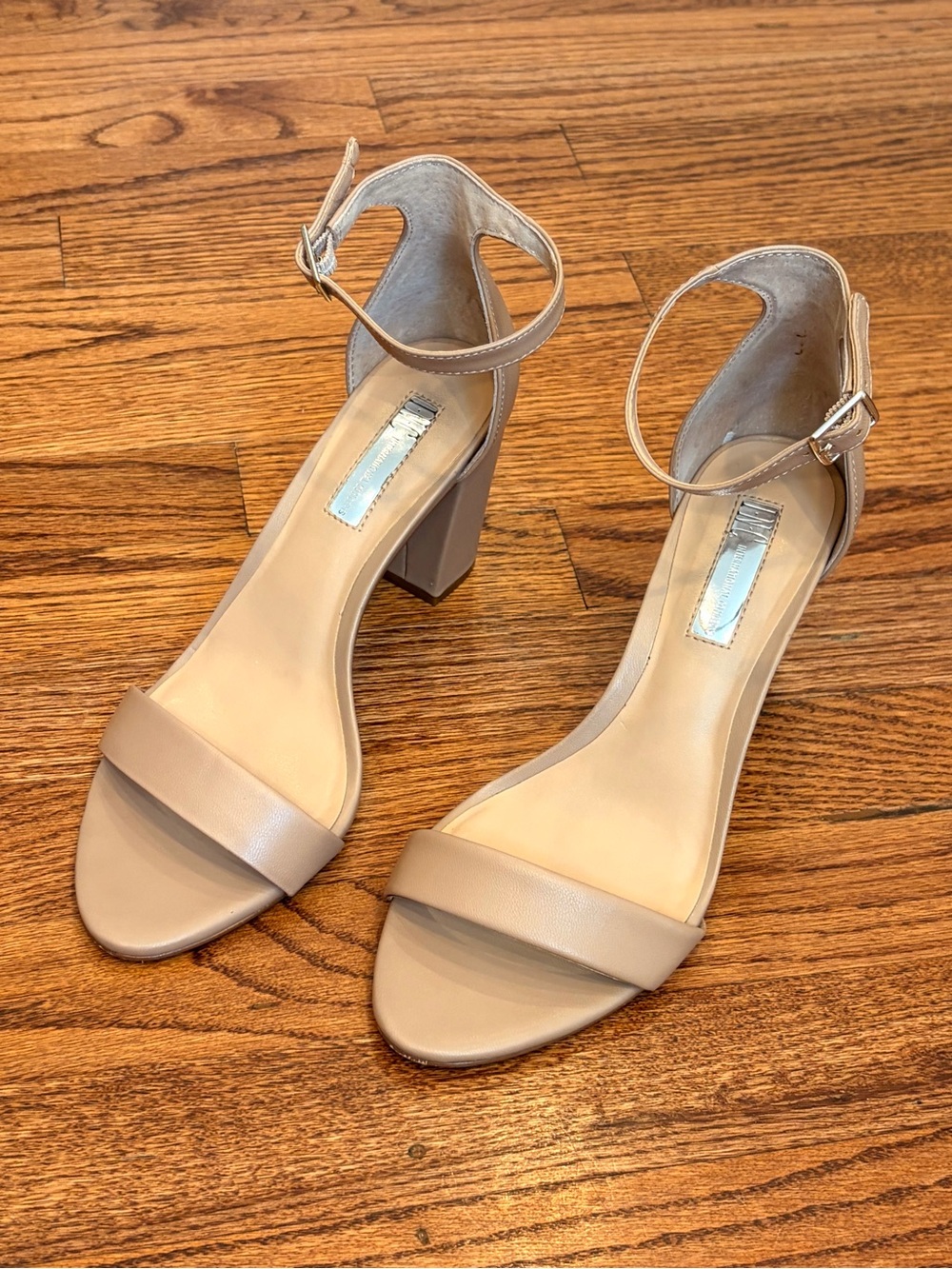 INC International Concepts Nude Ankle-Strap Block Heel Sandals
